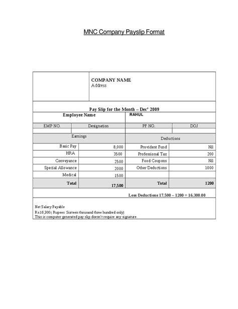 A payslip excel template is a brief piece of paper which outlines details about amount paid for a particular time period. Excel Pay Slip Template Singapore : 10+ Payslip Template | Word, Excel & PDF Templates : People ...