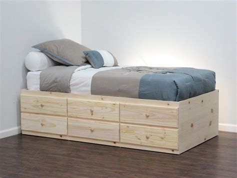 Shown In Unfinished Pine Twin Storage Bed Bed Frame With Drawers