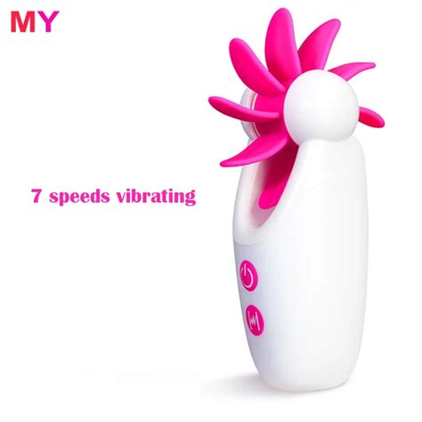My 7 Speeds Licking Toy Rotation Vibrating Oral Sex Tongue Female Clitoris Vibrators Silicone