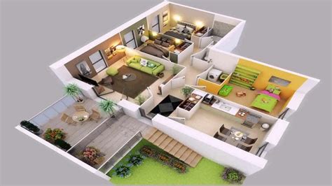 2021's best 3 bedroom floor plans & house plans. Amazing Three-Two Bedroom House 3D Plan - Decor Inspirator