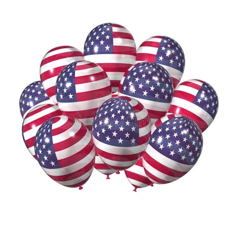 American Balloons For The Independence Day Stock Illustration