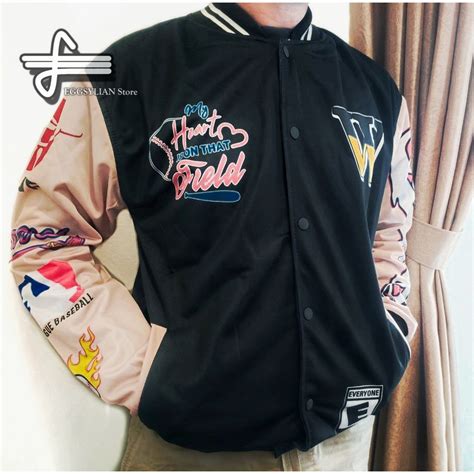 Vintage Varsity Jacket Jaket Varsity Jaket Baseball Full Print