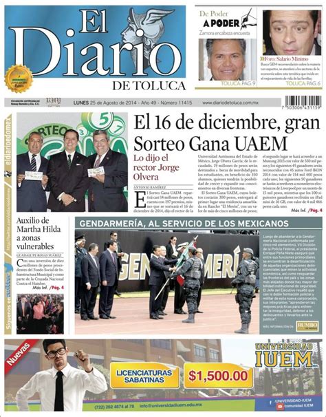 Periódico El Diario De Toluca México Periódicos De México Toda La