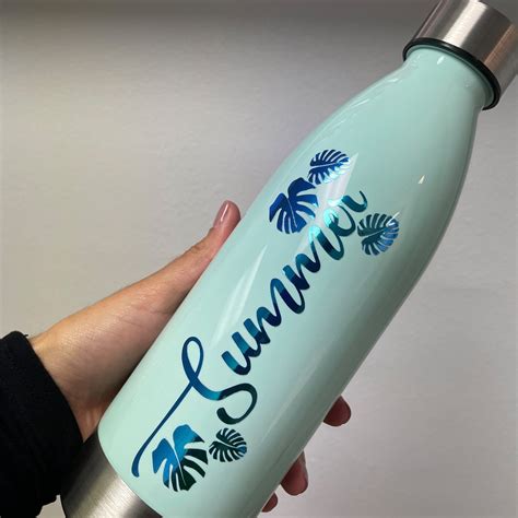 Clear Personalized Water Bottle Custom Made Name Text Etsy