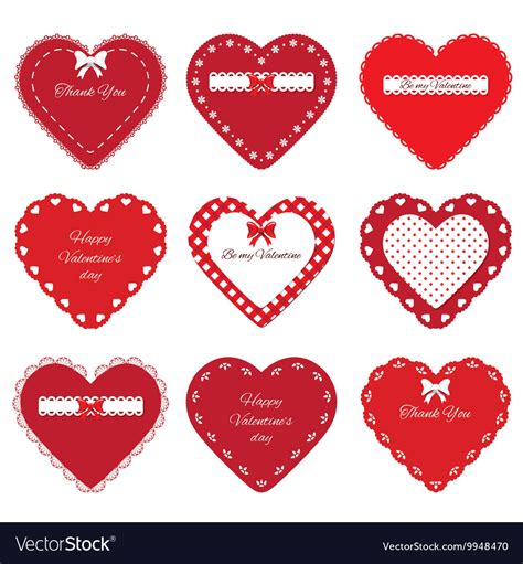 Valentines Day Hearts Stickers Royalty Free Vector Image