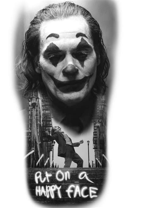 Black And Grey Joker Tattoo Design