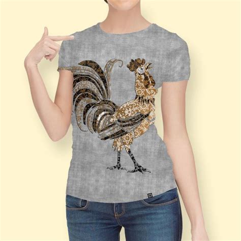 Le Coq Gaulois The Gallic Rooster Platinum Leaf Womens All Over T