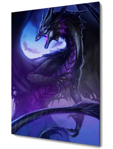 Fantasy Canvas Dark Angry Black Purple Dragon Buy At Dragon Store