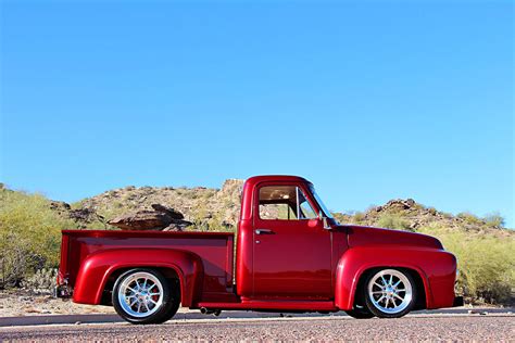1955 Ford F 100 Pickup Truck Red Wallpapers Hd Desktop And