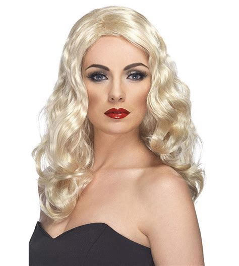 smiffys glamorous wavy wig blonde long colour name white blonde wig fancy dress wigs blonde