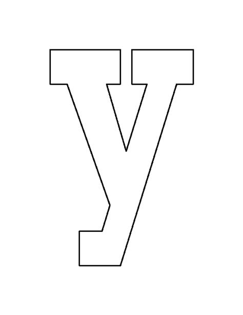 Printable Lowercase Letter Y Template