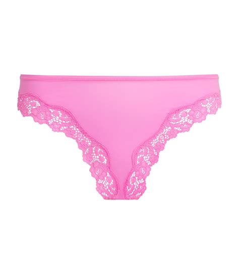 Womens Skims Pink Lace Trim Fits Everybody Thong Harrods Countrycode