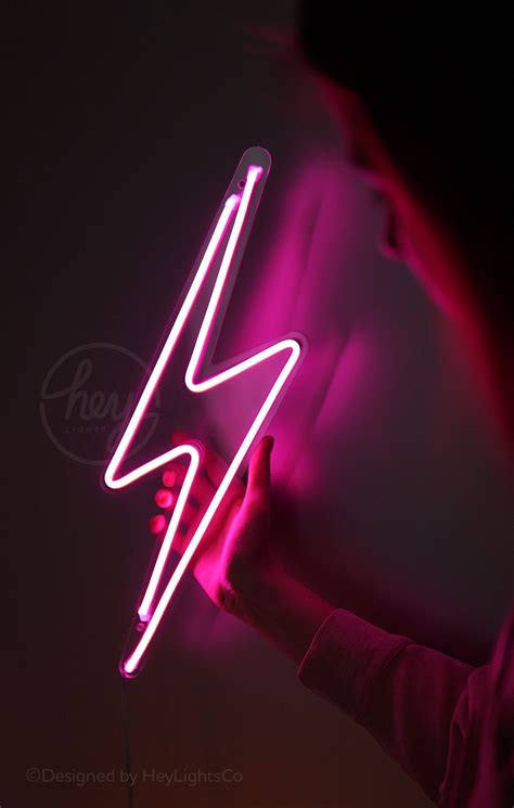 Lightning Bolt Led Neon Sign Etsy Uk