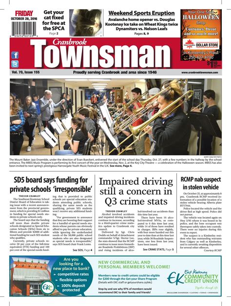 Cranbrook Daily Townsman October By Black Press Media Group