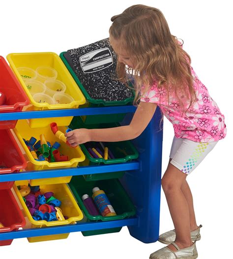 Ecr4kids 3 Tier Toy Storage Organizer For Kids Blue With