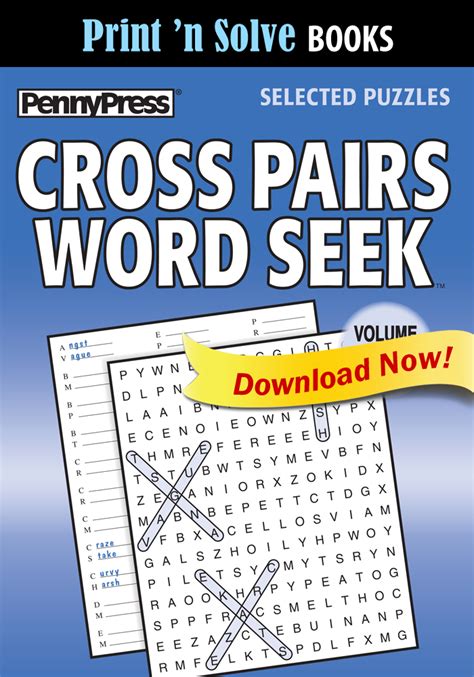 Print ‘n Solve Books Cross Pairs Word Seek Penny Dell Puzzles
