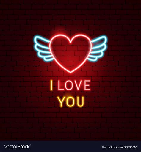 I Love You Neon Label Royalty Free Vector Image