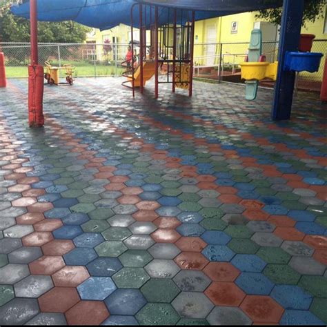 Sexangular Rubber Tiles Pavers For Outdoor Playground Park China Rubber Tile And Sexangular