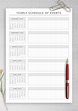Download Printable Yearly Schedule of Events Template PDF