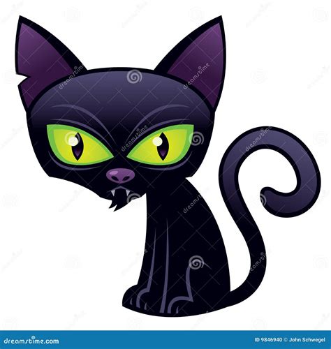 Halloween Black Cat Vector Silhouette Cartoon Clipart Illustration