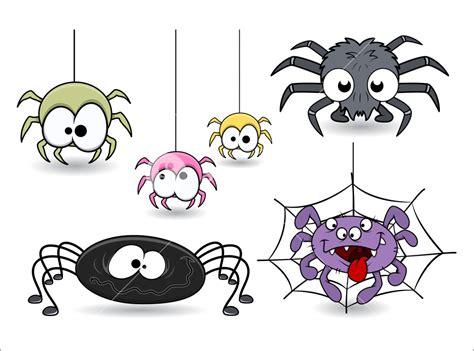 Collection Of Adorable Cartoon Spider Illustrations Royalty Free Stock