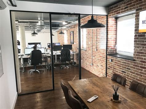 black framed glass partition with acoustic glass for in chelmsford essex glass