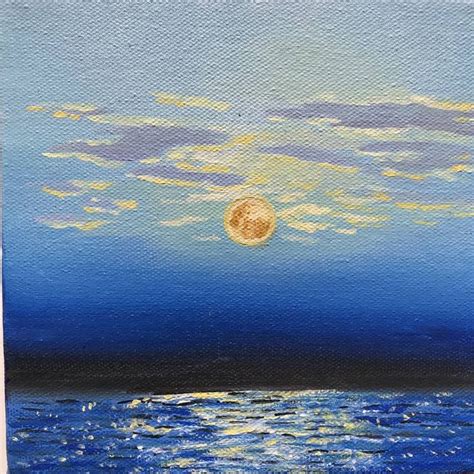 Moonrise Moon Reflections On Water Painting