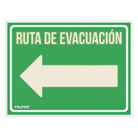 Letrero De Señalización Ruta EvacuaciÓn Izquierda 21×28 Cm Cotara