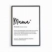 Mama Definition Bild Personalisiertes Poster als Geschenk | Etsy