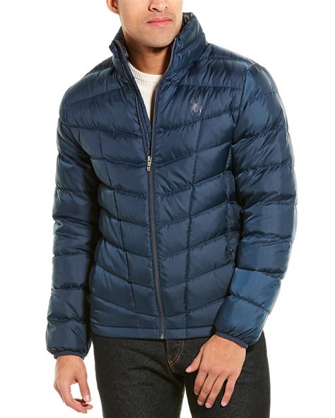 Spyder Down Puffer Jacket Mens Blue S Ebay