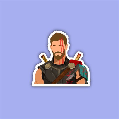 Thor Sticker Marvel Sticker Avengers Superhero Sticker Etsy