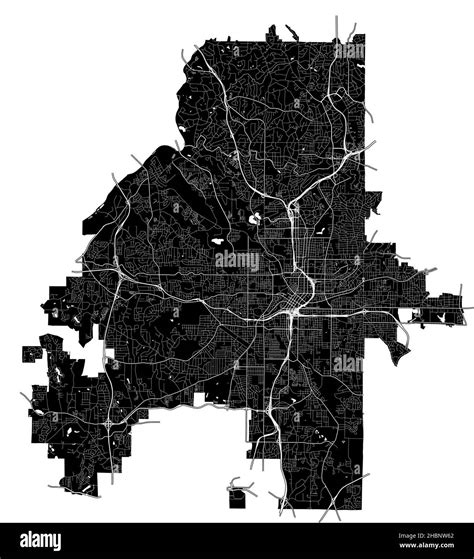 Atlanta Georgia United States High Resolution Vector Map With City