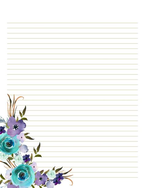 Pin By Olivia Kamp On Stationary Floral Stationery Free Printable