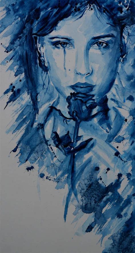 Forever Blue By Shanghaisarah Watercolor Blue Roses Blue Watercolor