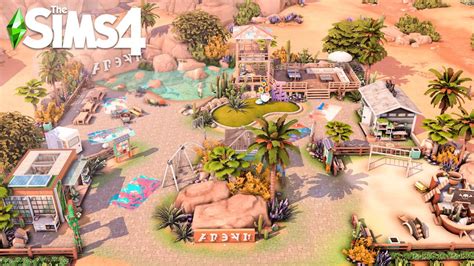 oasis springs central park no cc the sims 4 speed build youtube
