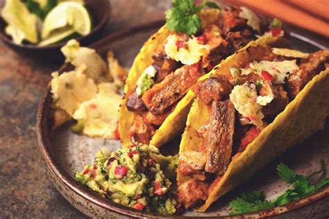 How to cook rare steak. Vegetarian Steak Strips Tacos with Guacamole & Queso ...