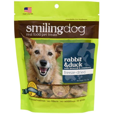85% of protein from raw animal ingredients mixed with organic fruits and vegetables. Smiling Dog Freeze-Dried Treats - Grain Free, Limited ...
