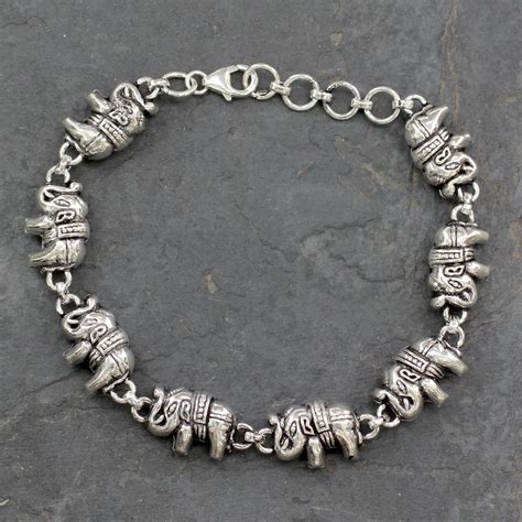 Elephant Jewelry Bracelet Sterling Silver From India Fortunate