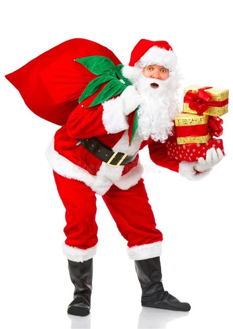 Santa Opening Sack Of Toys Stock Image Image Of Holiday 7591745