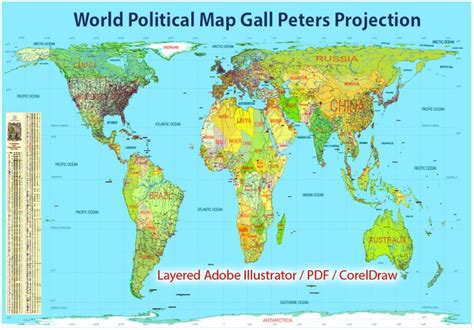 World Map Mercator Vs Peters Projection Topographic Map Of Usa With