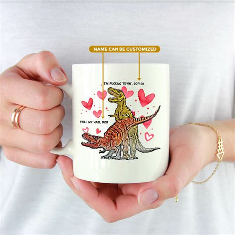 Personalized T Rex Pull My Hair Mug Dinosaurs T Rex Pull My Hair