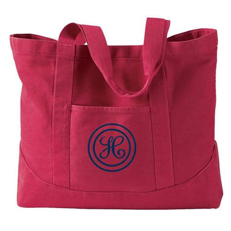 Monogrammed Tote Bag Personalized Canvas Tote Bag In 7 Etsy