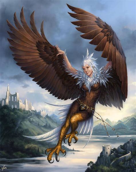 Flying Harpy By Candra Mythical Creatures Fantasy Creatures Fantasy Art
