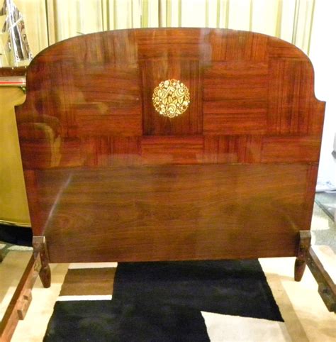 Beautiful Mahogany Art Deco Bed With Marquetry From The 1920s Bedroom