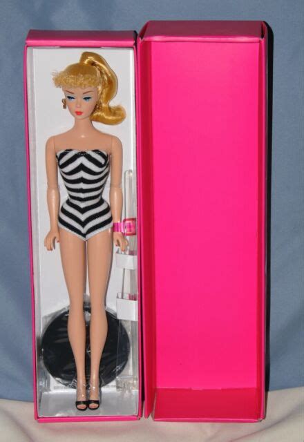 2014 Black And White Bathing Suit Vintage Repro Barbie Doll Mattel Cfg04
