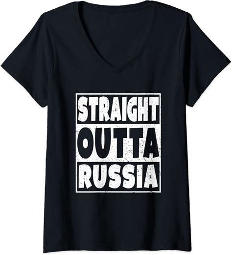 Womens Straight Outta Russia Funny Russian Man Or Woman T Retro V