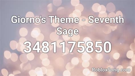 Giornos Theme Seventh Sage Roblox Id Roblox Music Codes