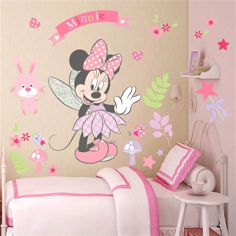 Minnie Mouse Wall Stickers For Kids Baby Girls Rooms Nursery Home Decor