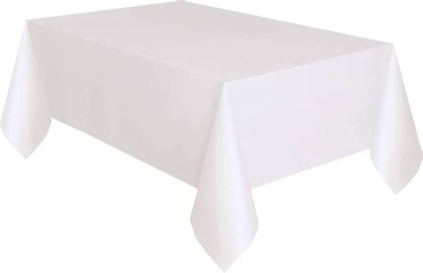 Plastic Lined White Paper Tablecloth 108 X 54 Party