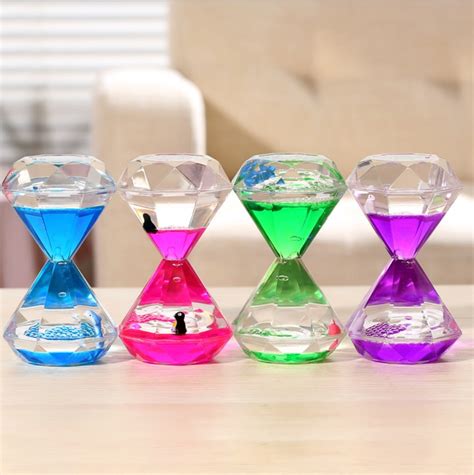 Creative Double Color Floating Liquid Oil Acrylic Hourglass Liquid